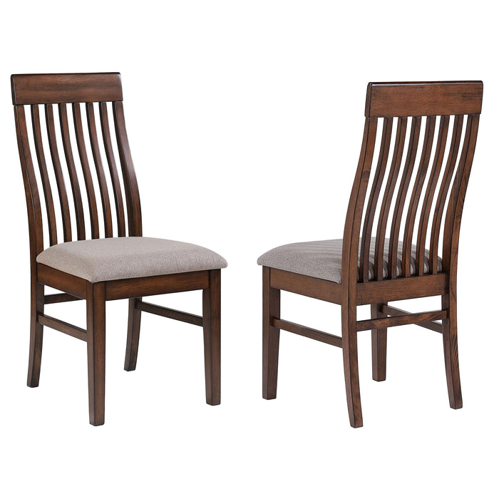 Coaster Briarwood Slat Back Dining Side Chair Mango Oak and Brown (Set of 2) Default Title