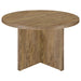 Coaster Jamestown Round Engineered Wood Dining Table with Decorative Laminate Mango Brown Default Title