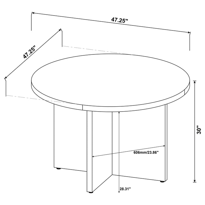 Coaster Jamestown Round Engineered Wood Dining Table with Decorative Laminate Mango Brown Default Title