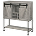 Coaster Claremont Sliding Door Bar Cabinet with Lower Shelf Grey Driftwood Default Title