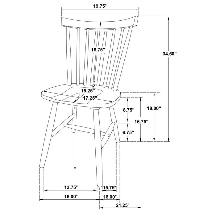 Hollyoak Windsor Wood Dining Side Chair Black (Set of 2)