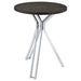 Coaster Edgerton Round Wood Top Bar Table Dark Oak and Chrome Black