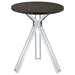 Coaster Edgerton Round Wood Top Bar Table Dark Oak and Chrome White