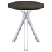 Coaster Edgerton Round Wood Top Bar Table Dark Oak and Chrome White