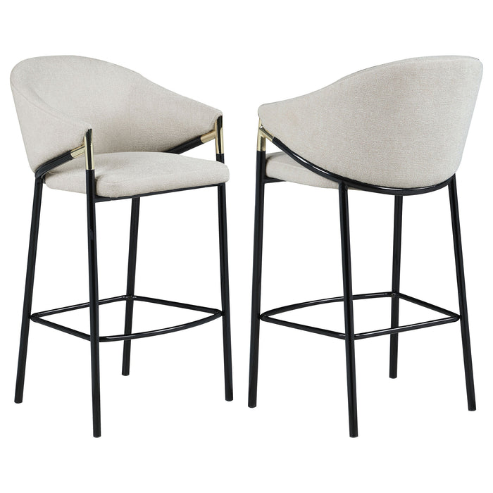 Coaster Chadwick Sloped Arm Bar Stools Beige and Glossy Black (Set of 2) Standard