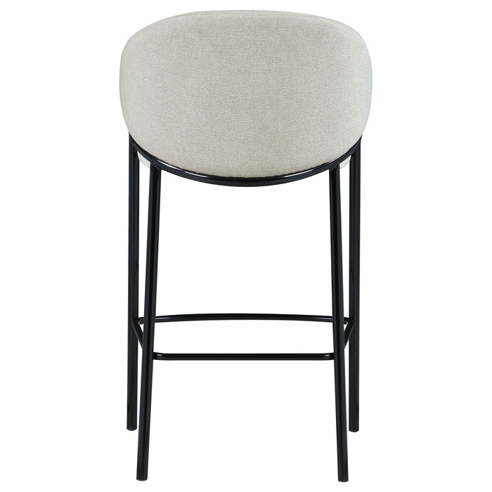 Coaster Chadwick Sloped Arm Bar Stools Beige and Glossy Black (Set of 2) Counter Height