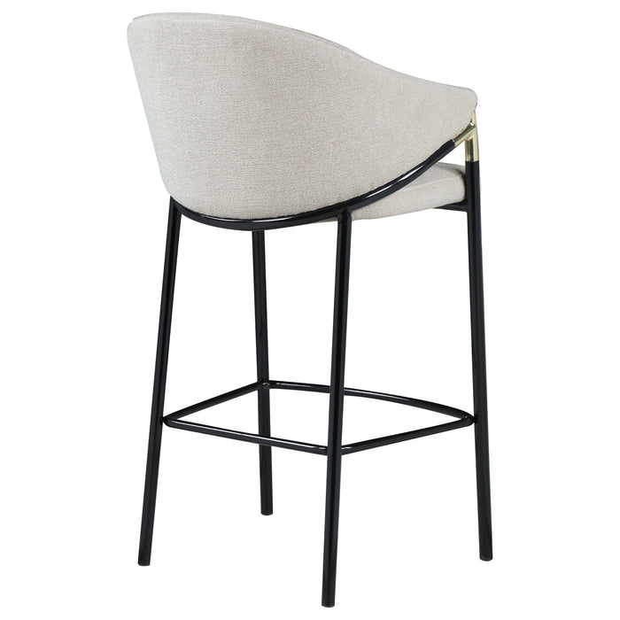 Coaster Chadwick Sloped Arm Bar Stools Beige and Glossy Black (Set of 2) Counter Height