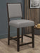 Coaster Bedford Upholstered Open Back Bar Stools with Footrest (Set of 2) Grey and Espresso Counter Height