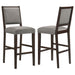 Coaster Bedford Upholstered Open Back Bar Stools with Footrest (Set of 2) Grey and Espresso Swivel