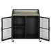 Coaster Arlette Wine Cabinet with Wire Mesh Doors Grey Wash and Sandy Black Default Title