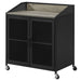 Coaster Arlette Wine Cabinet with Wire Mesh Doors Grey Wash and Sandy Black Default Title