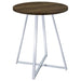 Coaster Burkhart Sled Base Round Bar Table Brown Oak and Chrome Default Title