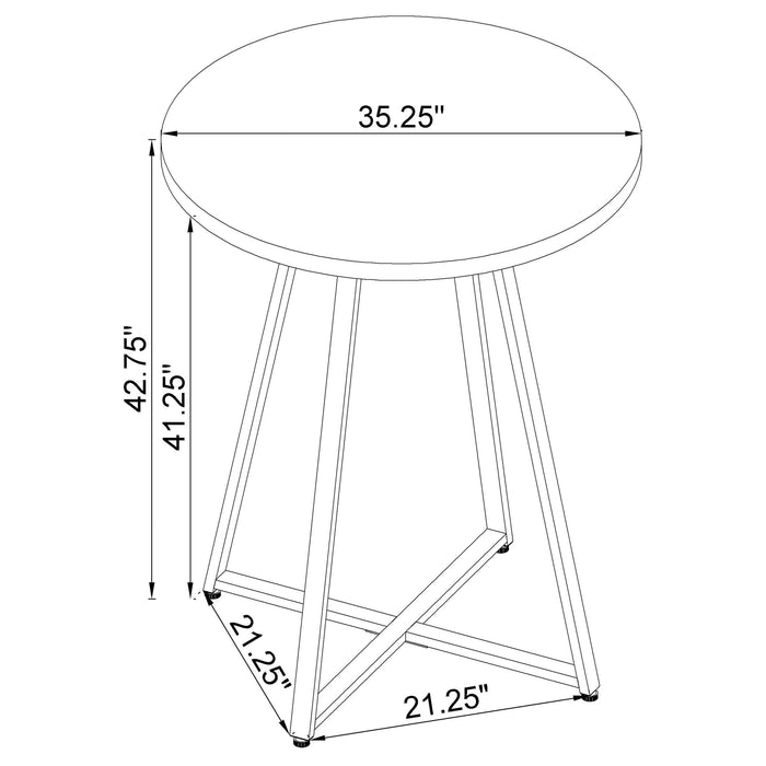 Coaster Burkhart Sled Base Round Bar Table Brown Oak and Chrome Default Title