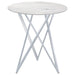 Coaster Edgerton Round Wood Top Bar Table Dark Oak and Chrome White