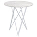 Coaster Edgerton Round Wood Top Bar Table Dark Oak and Chrome White