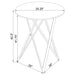 Coaster Edgerton Round Wood Top Bar Table Dark Oak and Chrome White