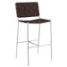 Coaster Adelaide Upholstered Bar Stool with Open Back Brown and Chrome Default Title