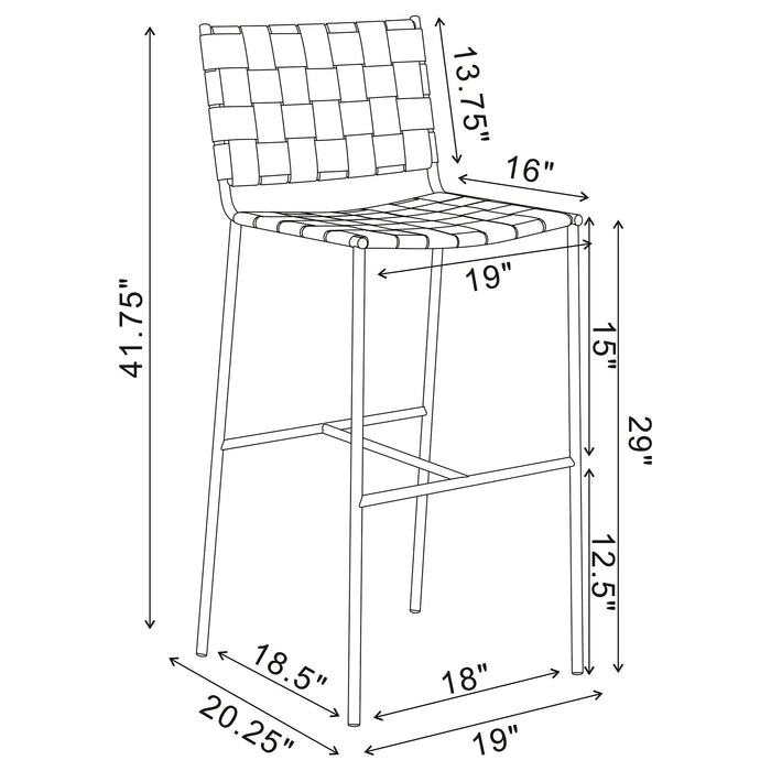 Coaster Adelaide Upholstered Bar Stool with Open Back Brown and Chrome Default Title