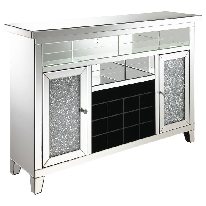 Coaster Melinda 2-door Wine Cabinet with Lighting Mirror Default Title