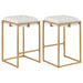 Coaster Nadia Square Padded Seat Bar Stool (Set of 2) Beige and Gold Counter Height