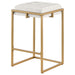 Coaster Nadia Square Padded Seat Bar Stool (Set of 2) Beige and Gold Counter Height