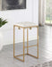 Coaster Nadia Square Padded Seat Bar Stool (Set of 2) Beige and Gold Counter Height