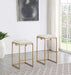 Coaster Nadia Square Padded Seat Bar Stool (Set of 2) Beige and Gold Counter Height