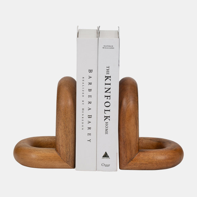 7" Loopy Bookends, Brown