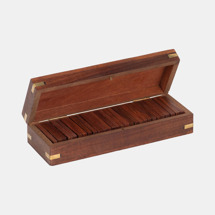 Wood, 8x3 Dominoes Box, Brown