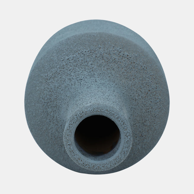 Clay 13" Volcanic Texture Vase, Blue