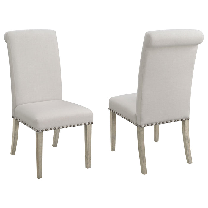 Coaster Salem Upholstered Side Chairs Rustic Smoke and Grey (Set of 2) Default Title