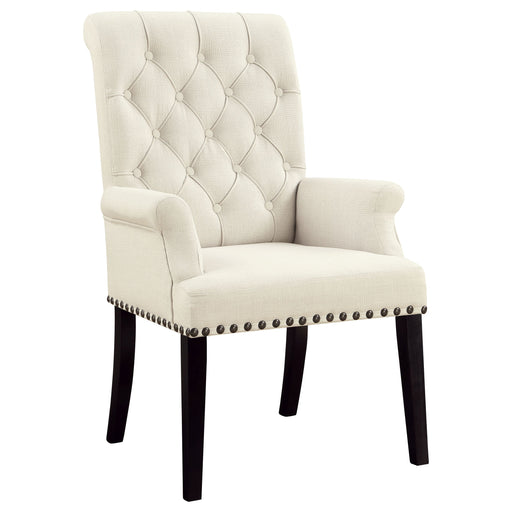 Coaster Alana Tufted Back Upholstered Arm Chair Beige Default Title