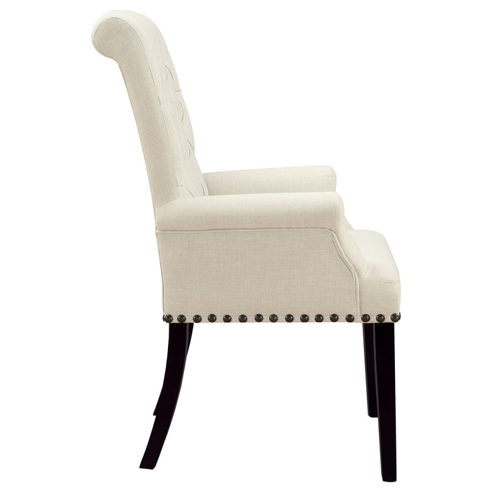 Coaster Alana Tufted Back Upholstered Arm Chair Beige Default Title