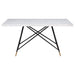 Coaster Gabrielle Rectangular Marble Top Dining Table White and Black Default Title