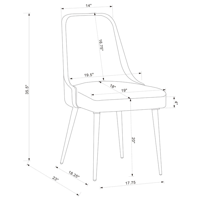 Coaster Alan Upholstered Dining Chairs Grey (Set of 2) Default Title