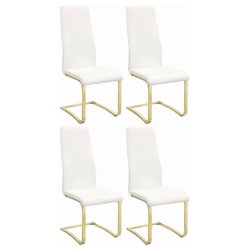 Coaster Montclair Side Chairs White and Rustic Brass (Set of 4) Default Title