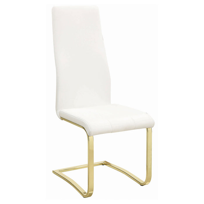 Coaster Montclair Side Chairs White and Rustic Brass (Set of 4) Default Title