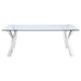 Coaster Alaia Rectangular Glass Top Dining Table Clear and Chrome Default Title