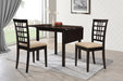 Coaster Kelso 3-piece Drop Leaf Dining Set Cappuccino and Tan Default Title