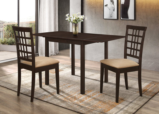 Coaster Kelso 3-piece Drop Leaf Dining Set Cappuccino and Tan Default Title