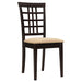 Coaster Kelso Lattice Back Dining Chairs Cappuccino (Set of 2) Default Title