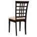 Coaster Kelso Lattice Back Dining Chairs Cappuccino (Set of 2) Default Title