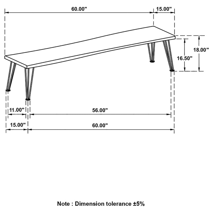 Coaster Sherman Bench Natural Acacia and Matte Black Default Title