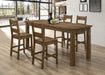 Coaster Coleman Counter Height Dining Set Rustic Golden Brown Set of 7