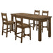 Coaster Coleman Counter Height Dining Set Rustic Golden Brown Set of 5