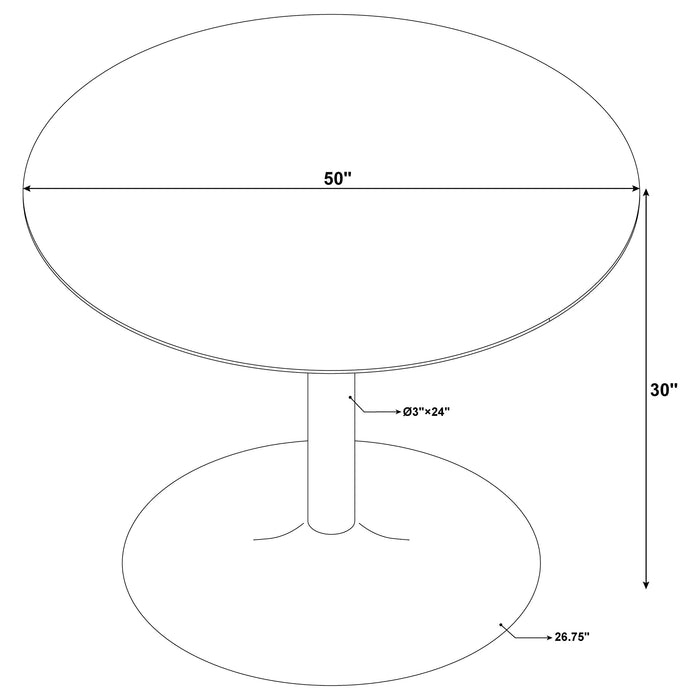 Coaster Kella Round Marble Top Dining Set Blue and Gold Default Title