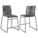 Coaster Jerome Upholstered Bar Stools with Footrest (Set of 2) Charcoal and Gunmetal Counter Height