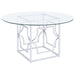 Coaster Starlight Round Glass Top Dining Table Clear and Chrome Default Title