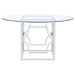 Coaster Starlight Round Glass Top Dining Table Clear and Chrome Default Title