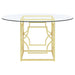 Coaster Starlight Round Glass Top Dining Table Clear and Brass Default Title